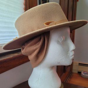 Vintage Michael Howard Fedoria Wool Felt Hat With Built in Snood